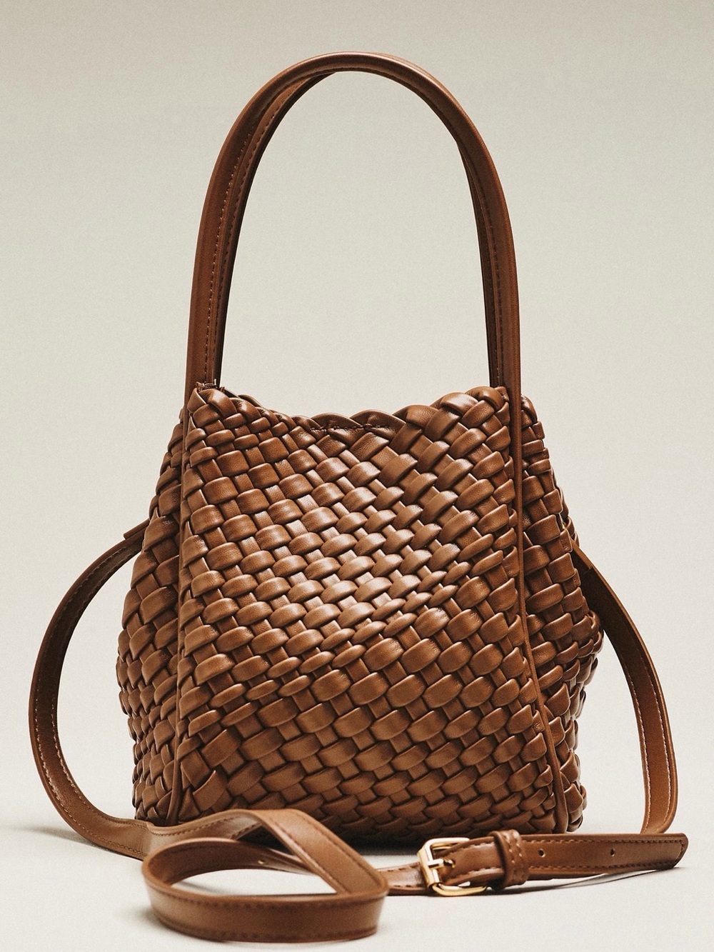 Anthropologie Hollace Woven Leather Tote Bag in Brown - Picture 3 of 3
